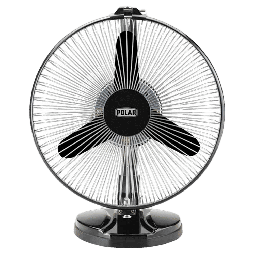 Buy POLAR Stormy Neo 230mm 3 Blade Copper Motor Table Fan (Multi Utility, Black Chrome) Online